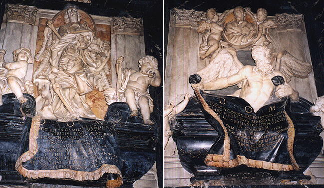 Monument to Camillo del Corno by Domenico Guidi and monument to
Giulio del Corno by Ercole Ferrata in the church of Gesù e Maria